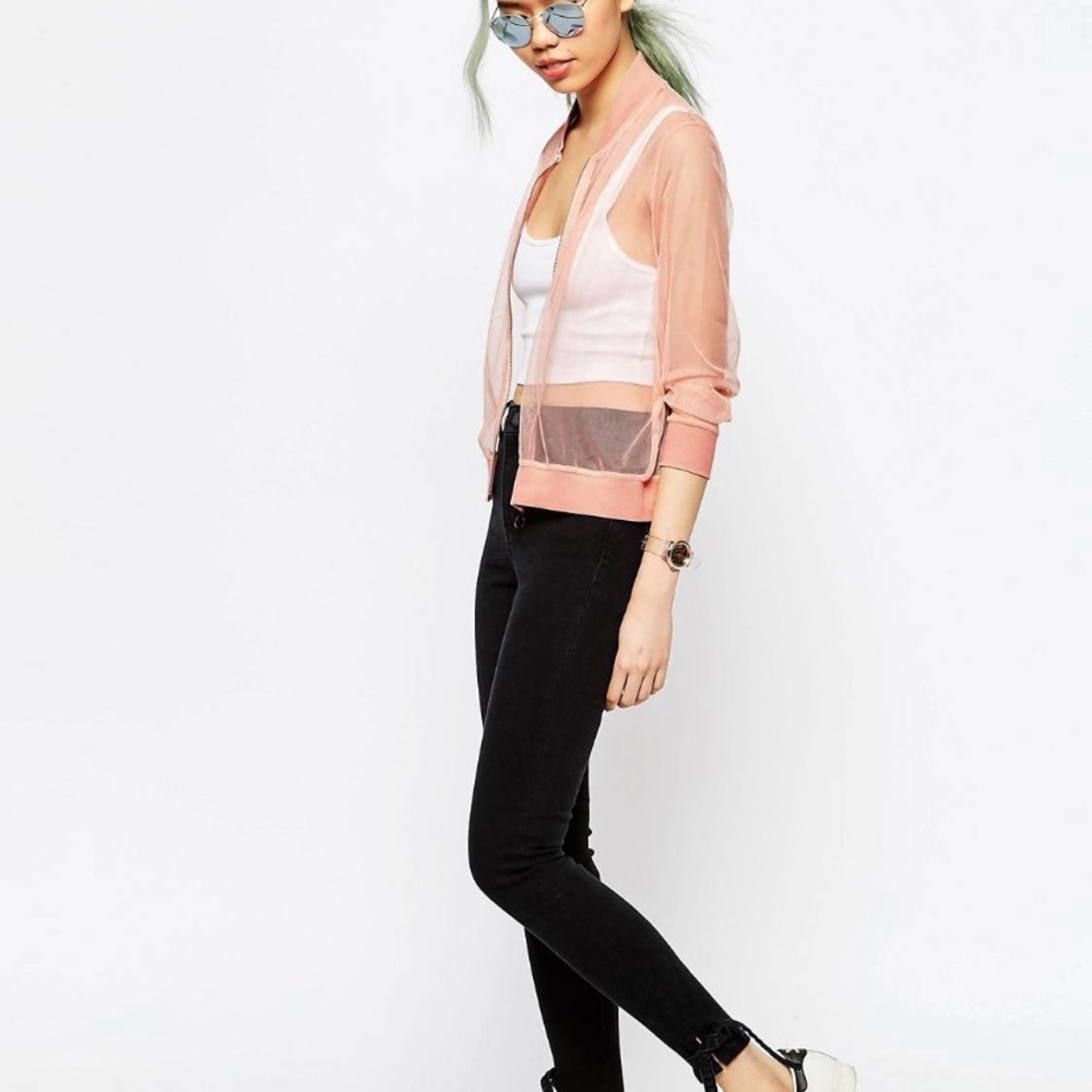 ASOS Bomber Jacket In Mesh - Picture 2 of 4